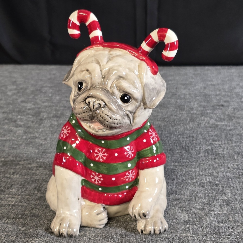 Blue Sky Clayworks Christmas CARLOS Pug 10.5" Figurine Holiday